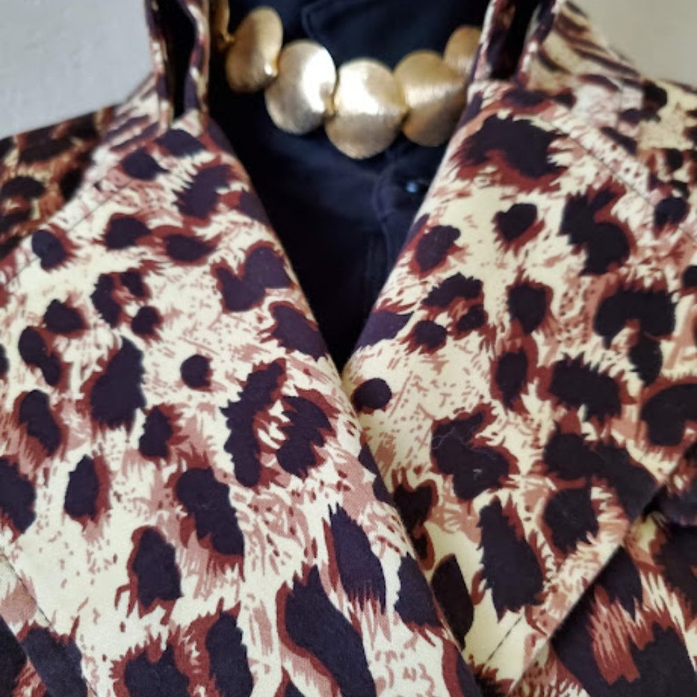 VERTIGO PARIS Cheetah Leopard Trench Jacket - Picture 5 of 11